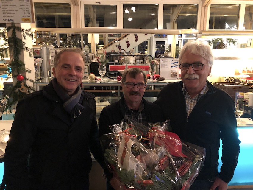 Gründer Hal Över und Cafe Sand Dieter Strathmann, Fährmann Georg Stellmacher, Segelverein Weser e.V. Jens Röhrßen