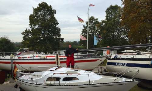 Slippen der Vereinsboote im Segelverein Weser